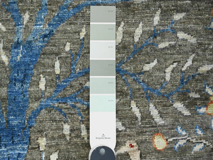 Peshawar Oushak hand-knotted wool runner in Gray, 3'11" x 16'4" — SKU O020261 (view 3)