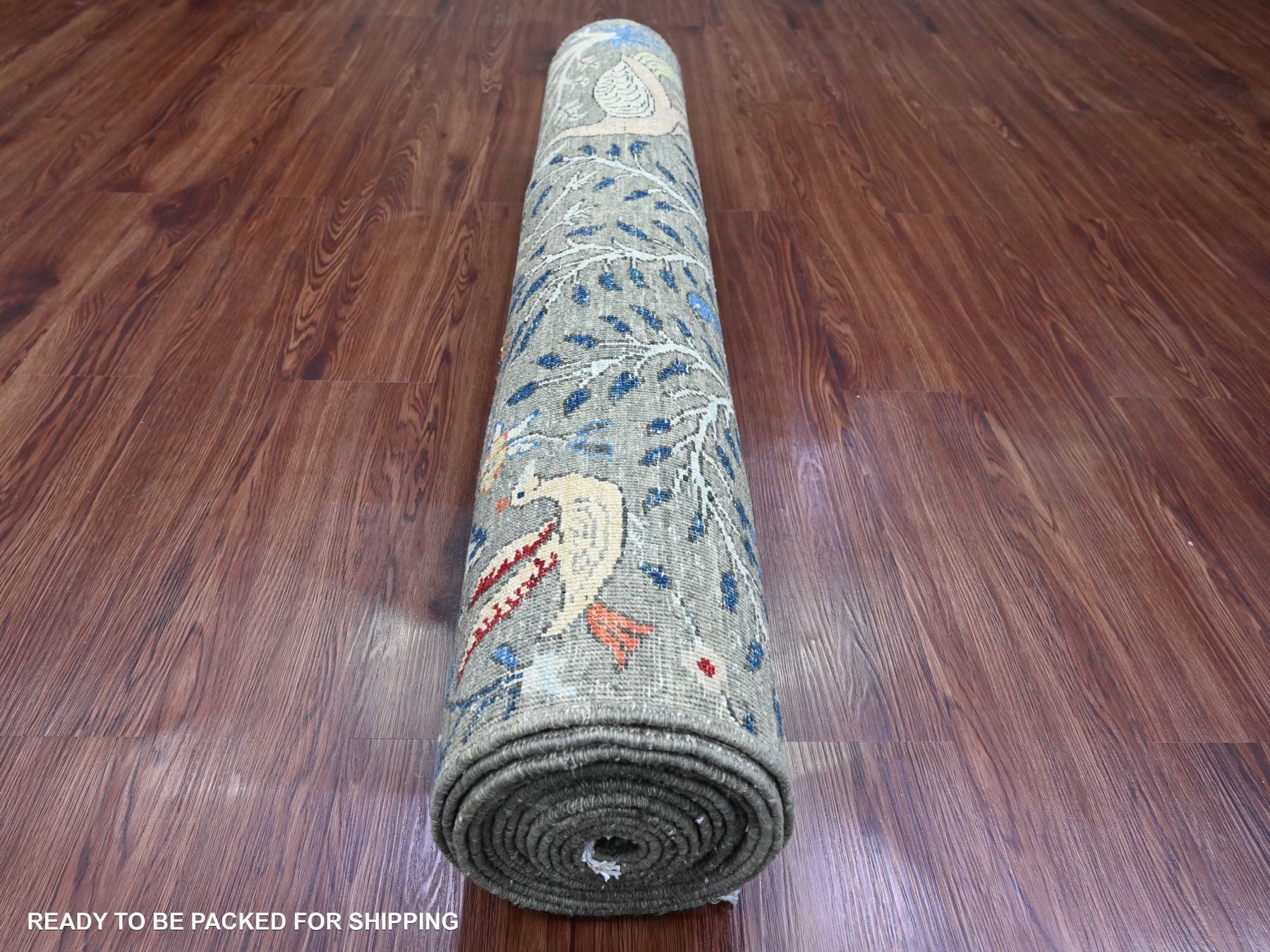 Peshawar Oushak hand-knotted wool runner in Gray, 3'11" x 16'4" — SKU O020261 (view 4)