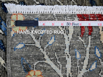 Peshawar Oushak hand-knotted wool runner in Gray, 3'11" x 16'4" — SKU O020261 (view 6)