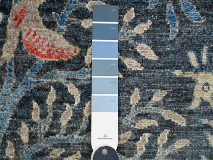 Blue 3'11" x 15'8" Oushak And Peshawar Hand knotted Wool Rug - Sku: O020263