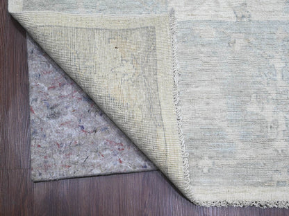 Ivory 8'10" x 17'4" Oushak And Peshawar Hand knotted Wool Rug - Sku: O020264