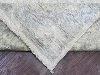 Ivory 8'10" x 17'4" Oushak And Peshawar Hand knotted Wool Rug - Sku: O020264