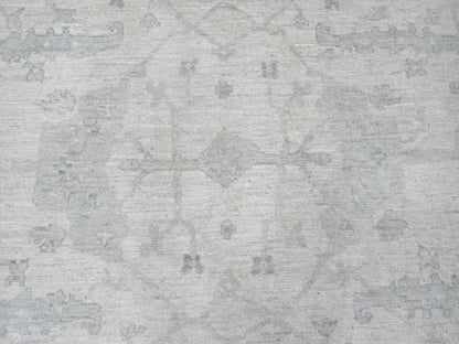 Ivory 8'10" x 17'4" Oushak And Peshawar Hand knotted Wool Rug - Sku: O020264