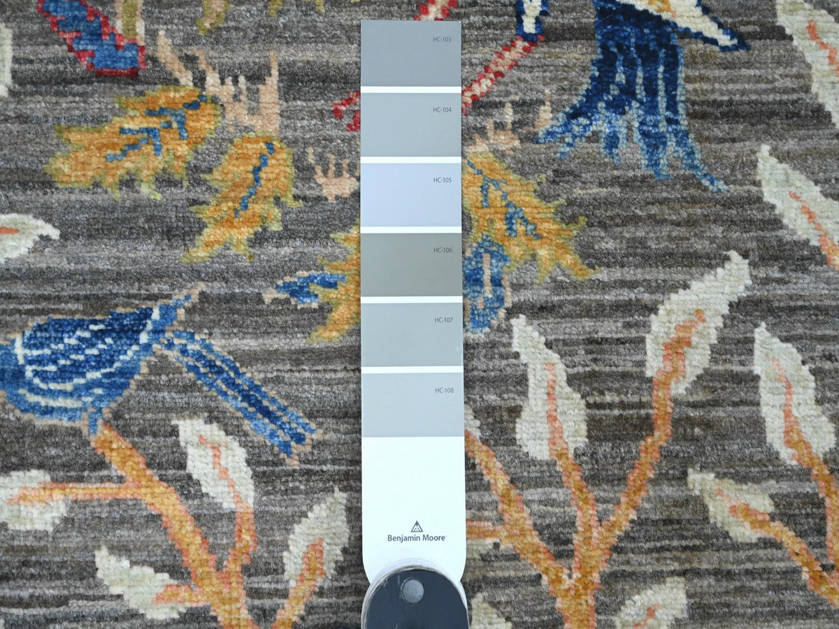 Peshawar Oushak hand-knotted wool runner in Gray, 2'8" x 5'8" — SKU O020267 (view 3)