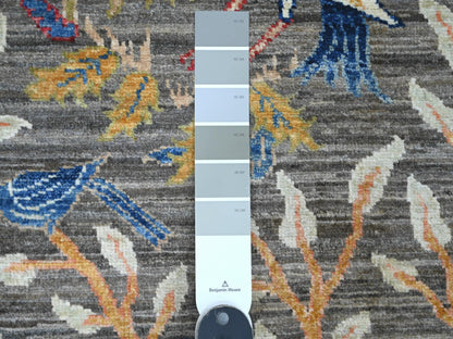 Peshawar Oushak hand-knotted wool runner in Gray, 2'8" x 5'8" — SKU O020267 (view 3)