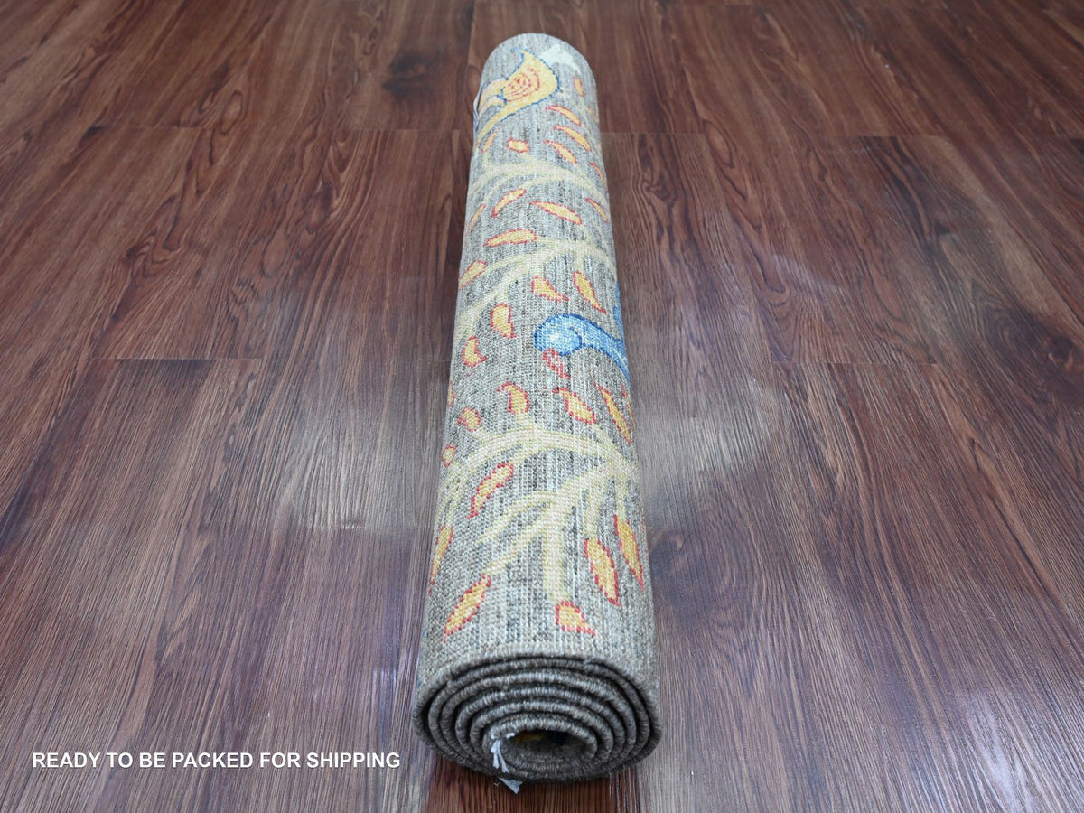 Peshawar Oushak hand-knotted wool runner in Gray, 2'8" x 5'8" — SKU O020267 (view 4)