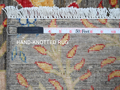 Peshawar Oushak hand-knotted wool runner in Gray, 2'8" x 5'8" — SKU O020267 (view 6)
