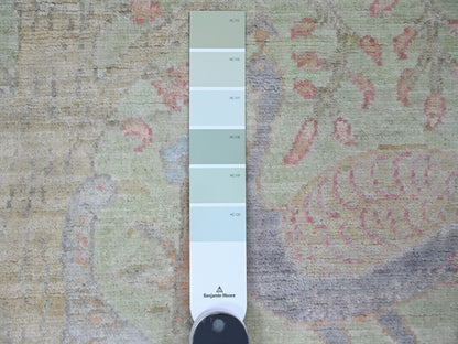 Green 2'11" x 4'8" Oushak / Peshawar Hand knotted Wool Rug - Sku: O020268