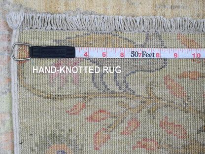 Green 2'11" x 4'8" Oushak / Peshawar Hand knotted Wool Rug - Sku: O020268