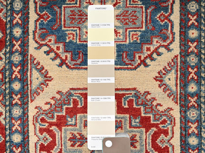 Kazak Kazak hand-knotted wool runner in Ivory, 2'9" x 15'4" — SKU O02026 (view 4)