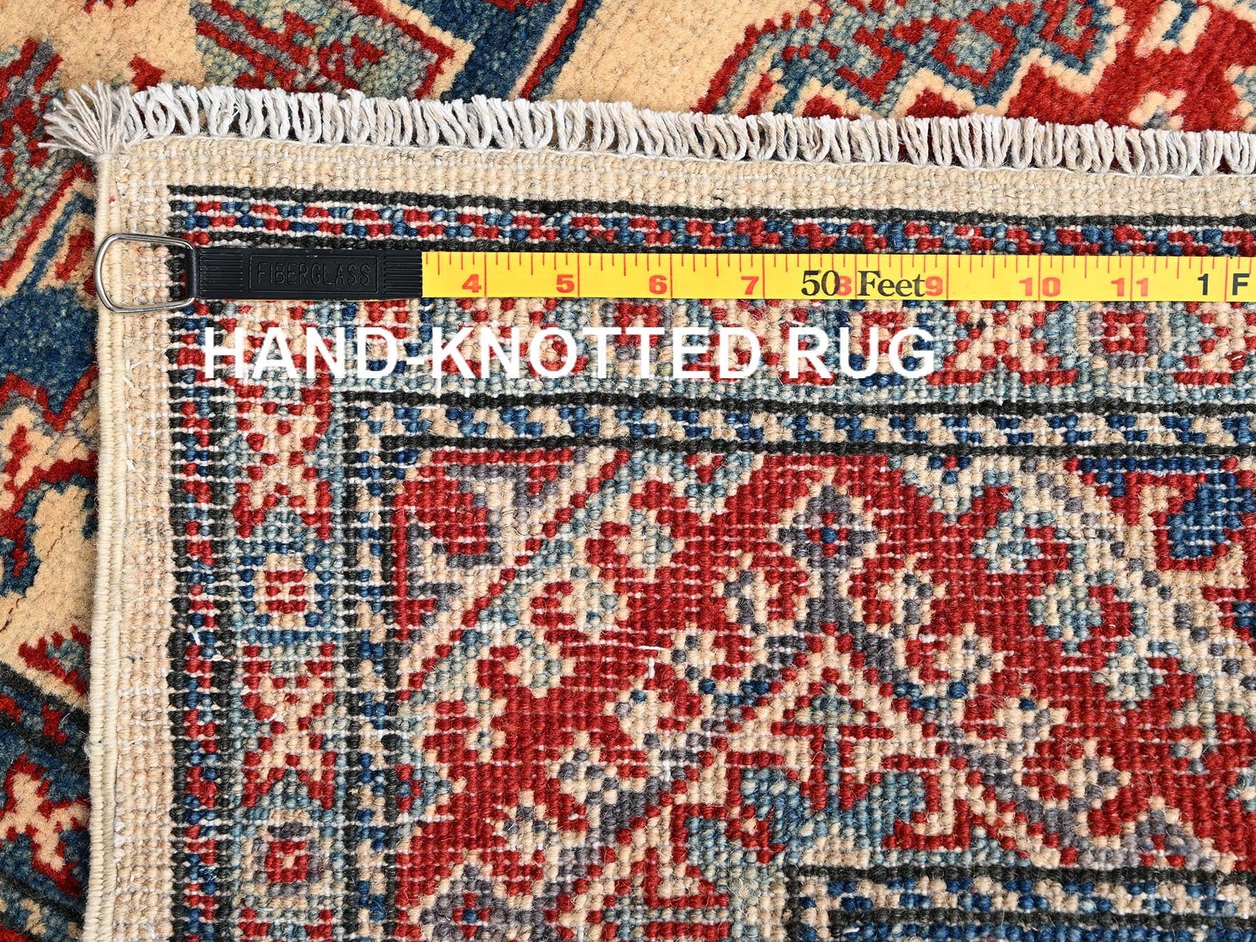 Kazak Kazak hand-knotted wool runner in Ivory, 2'9" x 15'4" — SKU O02026 (view 7)