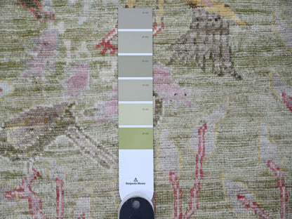 Green 2'7" x 6'0" Oushak / Peshawar Hand knotted Wool Rug - Sku: O020271