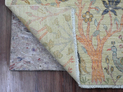 Green 2'11" x 4'8" Oushak / Peshawar Hand knotted Wool Rug - Sku: O020273