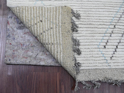 Ivory 2'5" x 10'6" Tribal Hand knotted Wool Rug - Sku: O020274
