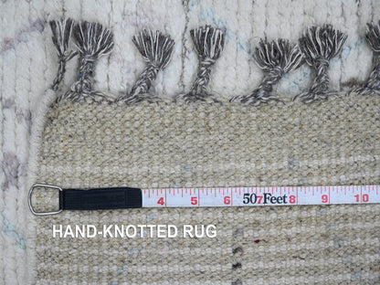 Ivory 2'5" x 10'6" Tribal Hand knotted Wool Rug - Sku: O020274