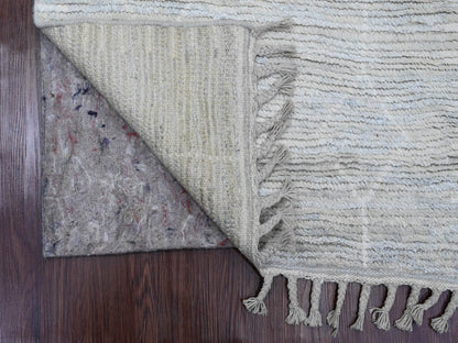 Ivory 2'6" x 12'9" Tribal Hand knotted Wool Rug - Sku: O020278