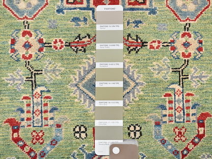 Green 2'8" x 12'11" Kazak Hand knotted Wool Rug - Sku: O02027