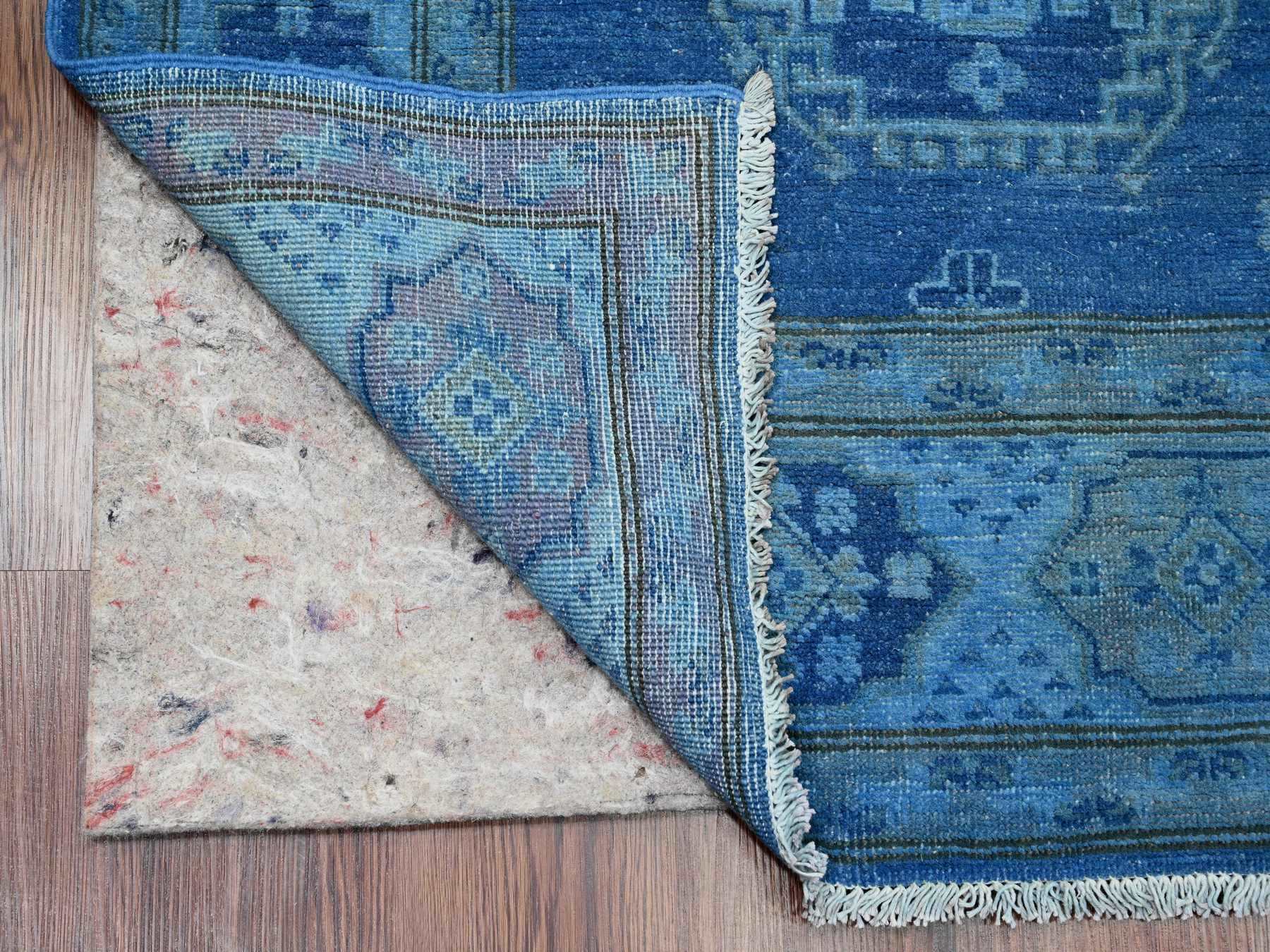 Kazak Kazak hand-knotted wool rug in Overdyed & Blue, 5'9" x 8'7" — SKU O020281 (view 2)