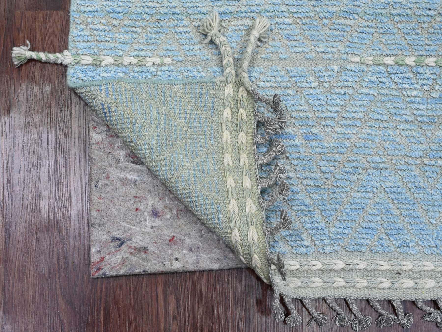 Blue 2'6" x 10'5" Tribal Hand knotted Wool Rug - Sku: O020284