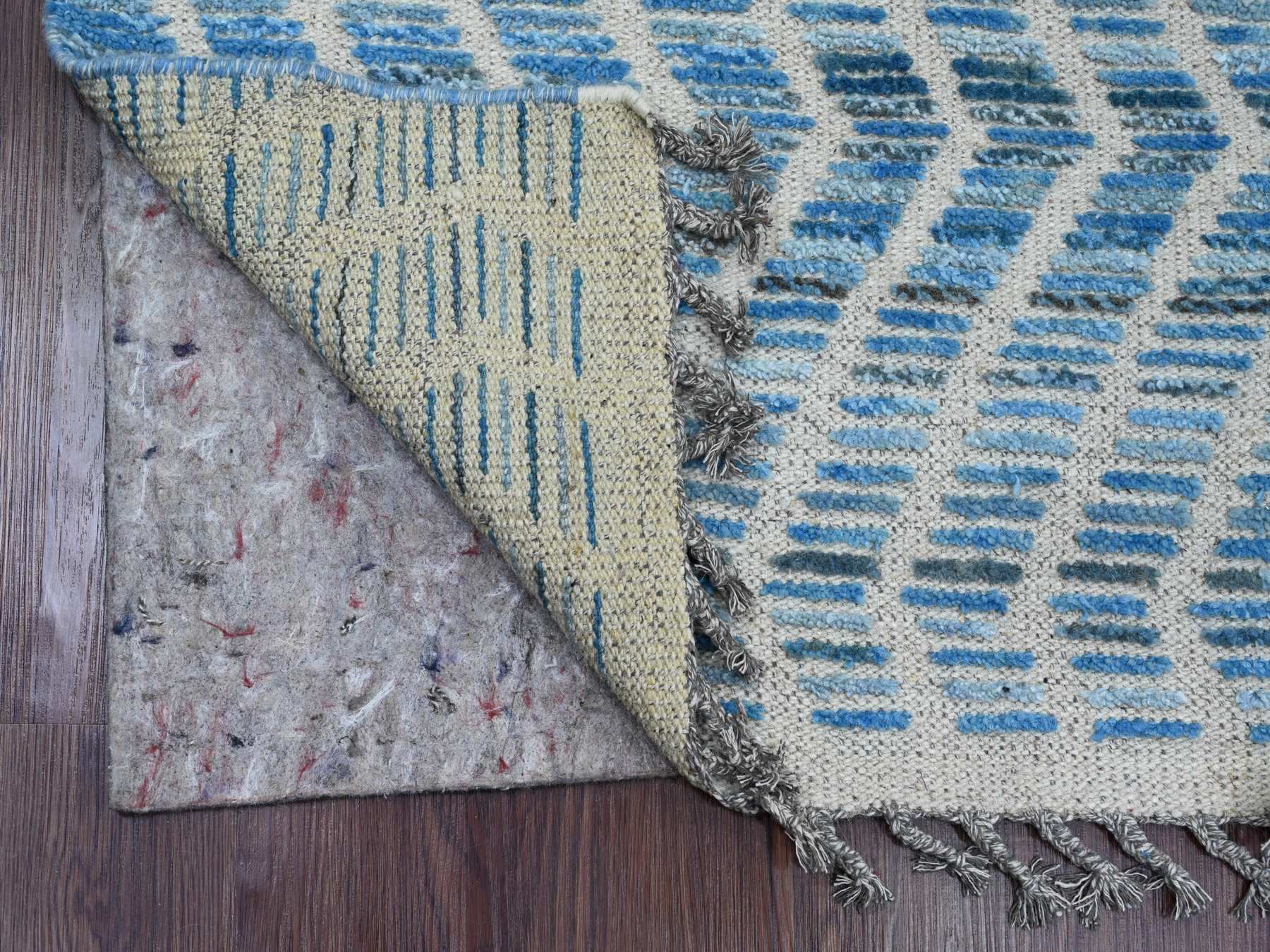 Blue 2'5" x 10'6" Tribal Hand knotted Wool Rug - Sku: O020287