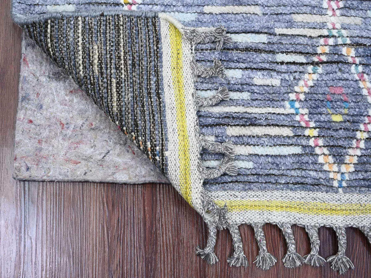Tribal & Geometric hand-knotted wool runner in Gray, 2'5" x 8'4" — SKU O020290 (view 2)