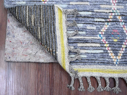 Tribal & Geometric hand-knotted wool runner in Gray, 2'5" x 8'4" — SKU O020290 (view 2)