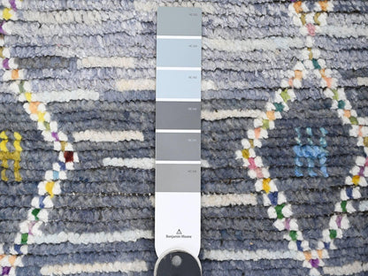 Tribal & Geometric hand-knotted wool runner in Gray, 2'5" x 8'4" — SKU O020290 (view 3)