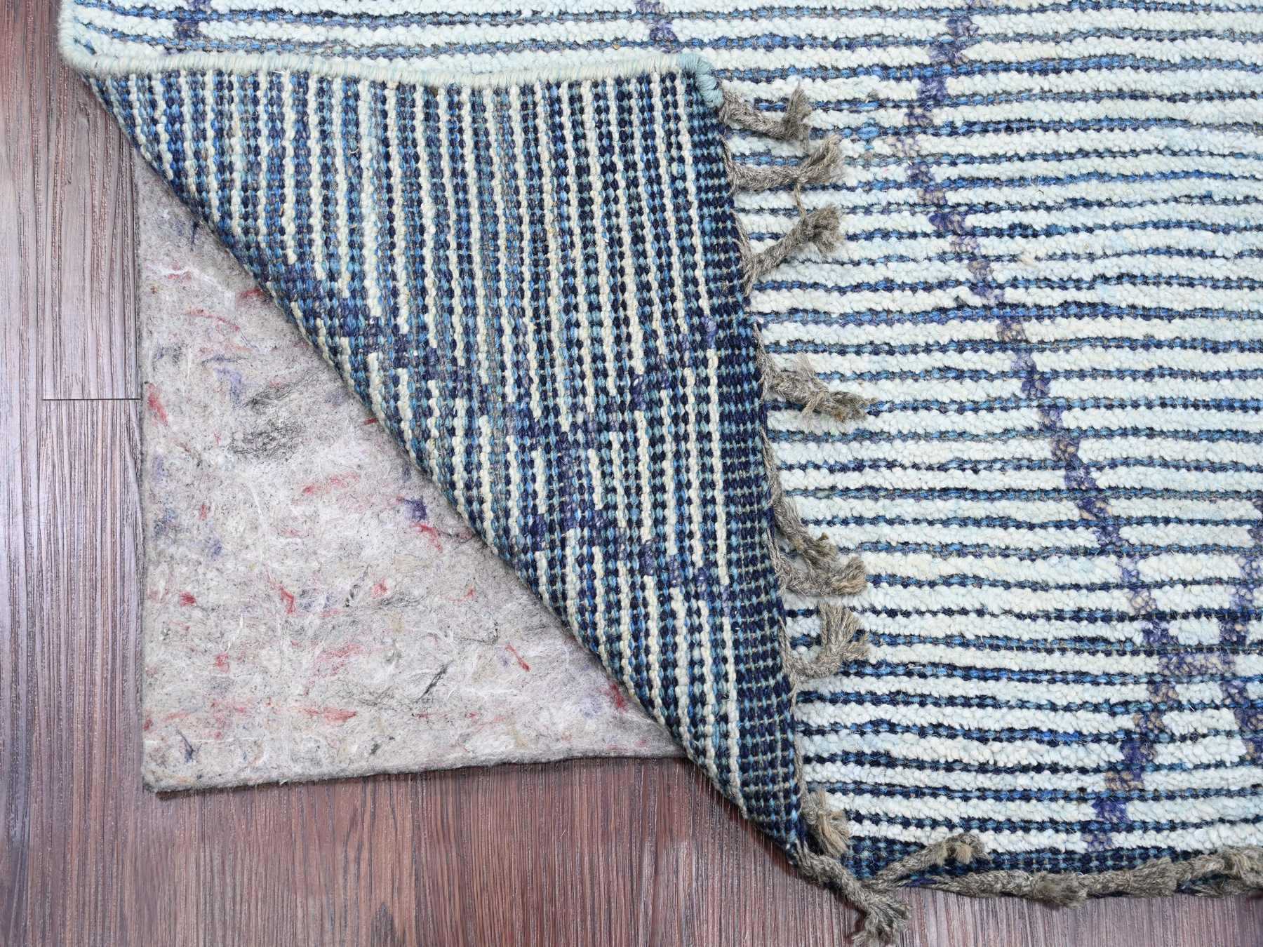 Blue 2'5" x 10'3" Tribal Hand knotted Wool Rug - Sku: O020291