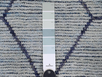 Blue 2'5" x 10'3" Tribal & Geometric Hand knotted Wool Rug - Sku: O020291