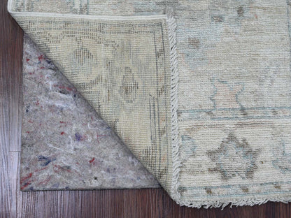 Grey 2'7" x 9'9" Oushak And Peshawar Hand knotted Wool Rug - Sku: O020294