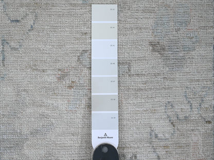 Grey 2'7" x 9'9" Oushak And Peshawar Hand knotted Wool Rug - Sku: O020294