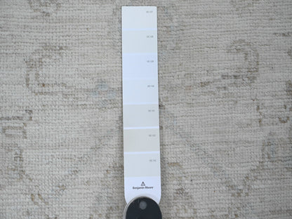Ivory 3'0" x 9'5" Oushak And Peshawar Hand knotted Wool Rug - Sku: O020296