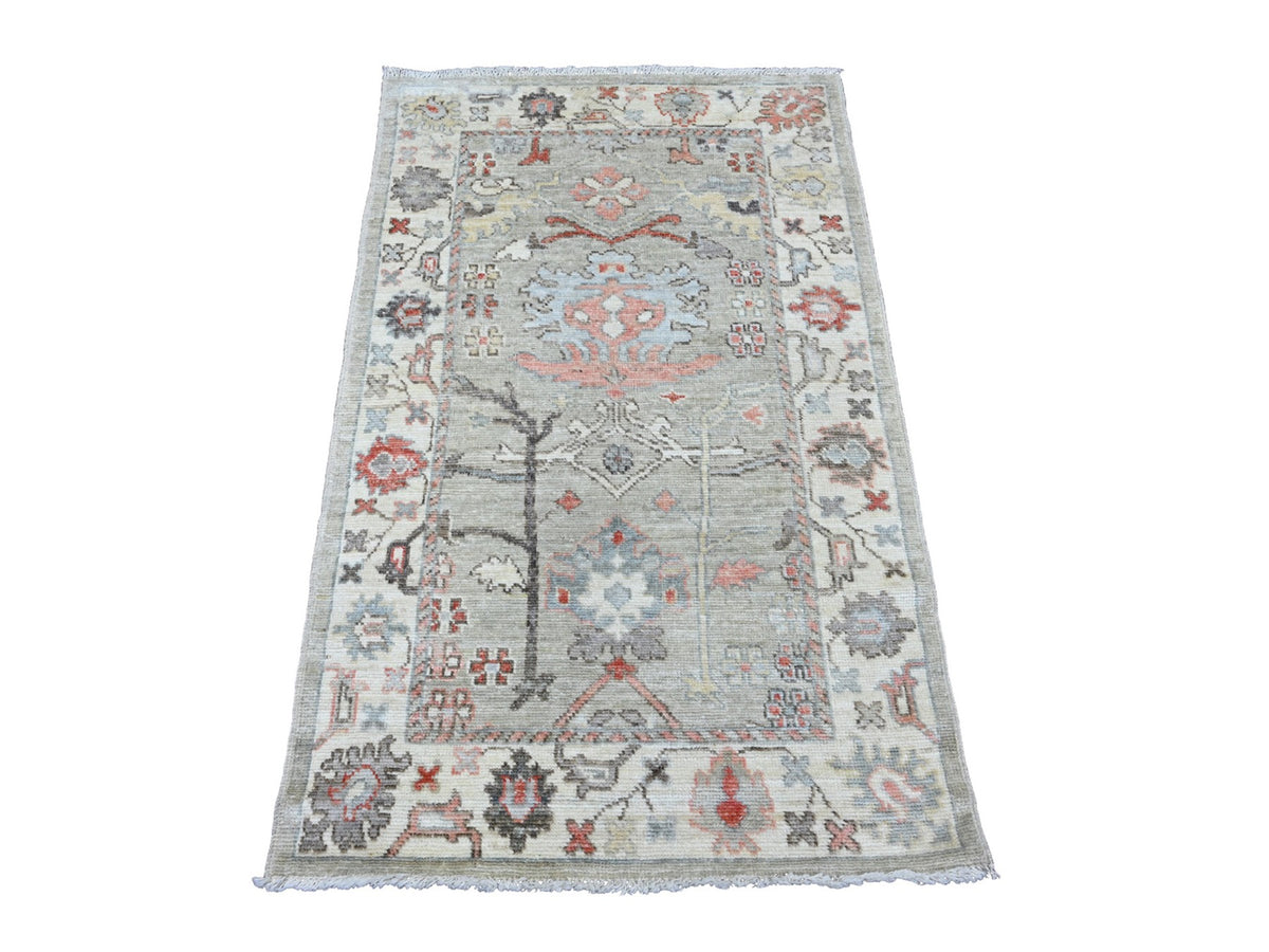 Oushak Oushak hand-knotted wool rug in Gray & Ivory, 2'11" x 4'9" — SKU O020299