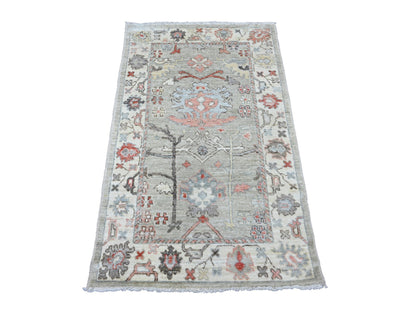 Oushak Oushak hand-knotted wool rug in Gray & Ivory, 2'11" x 4'9" — SKU O020299