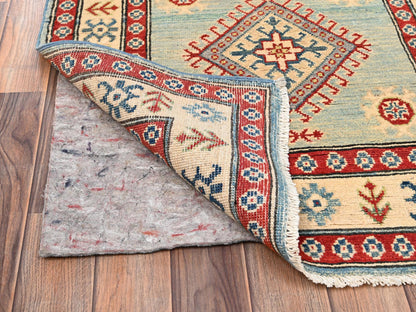 Kazak Kazak hand-knotted wool runner in Ivory, 2'9" x 13'7" — SKU O02029 (view 3)