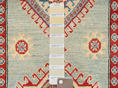 Kazak Kazak hand-knotted wool runner in Ivory, 2'9" x 13'7" — SKU O02029 (view 4)
