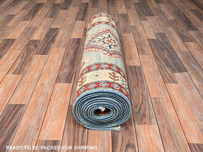 Kazak Kazak hand-knotted wool runner in Ivory, 2'9" x 13'7" — SKU O02029 (view 5)