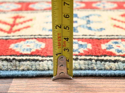 Kazak Kazak hand-knotted wool runner in Ivory, 2'9" x 13'7" — SKU O02029 (view 6)