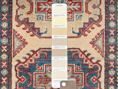 Kazak Kazak hand-knotted wool runner in Ivory, 2'10" x 15'5" — SKU O02030 (view 4)