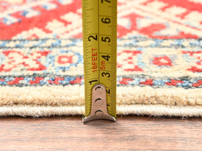Kazak Kazak hand-knotted wool runner in Ivory, 2'10" x 15'5" — SKU O02030 (view 6)