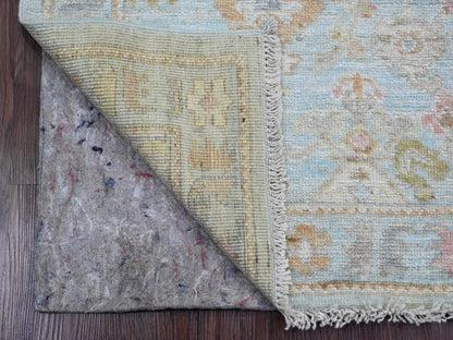 Oushak Oushak hand-knotted wool runner in Blue, 2'9" x 9'10" — SKU O020312 (view 2)
