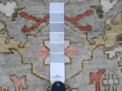 Oushak Oushak hand-knotted wool runner in Gray & Ivory, 3' x 9'8" — SKU O020313 (view 3)