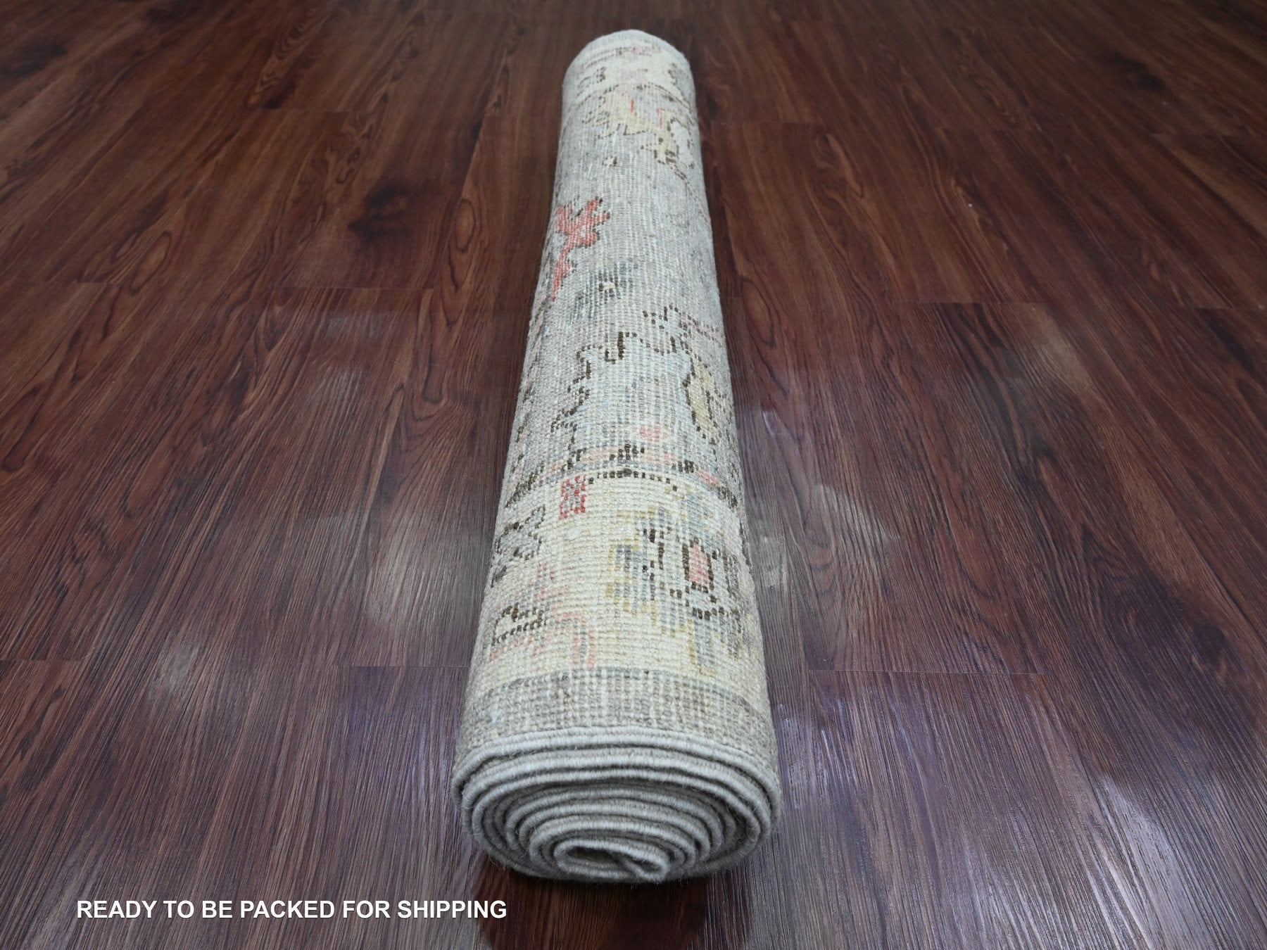 Oushak Oushak hand-knotted wool runner in Gray & Ivory, 3' x 9'8" — SKU O020313 (view 4)