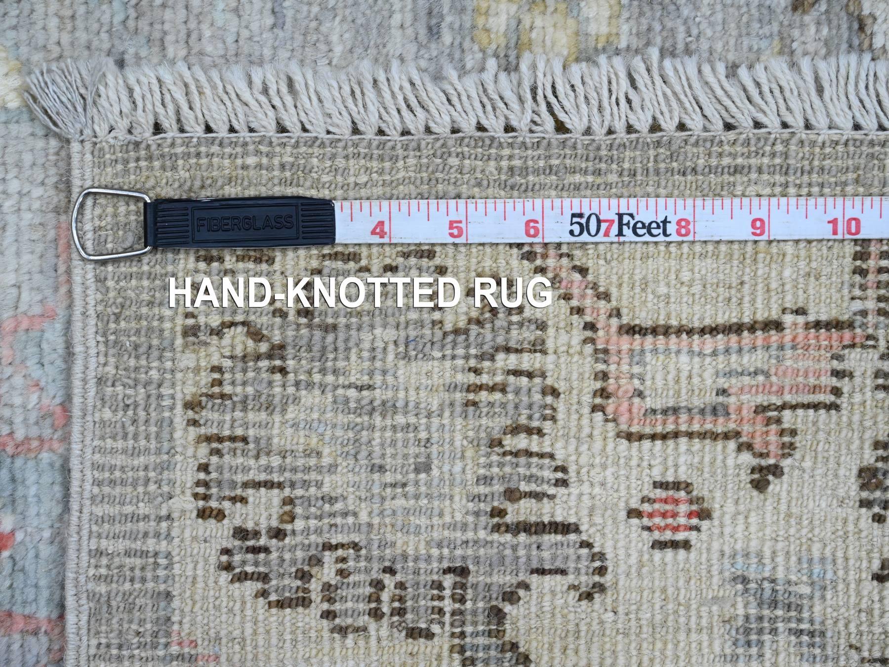 Oushak Oushak hand-knotted wool runner in Gray & Ivory, 3' x 9'8" — SKU O020313 (view 6)