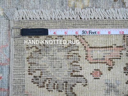 Oushak Oushak hand-knotted wool runner in Gray & Ivory, 3' x 9'8" — SKU O020313 (view 6)