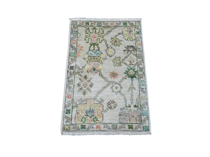 Oushak Oushak hand-knotted wool rug in Ivory, 2' x 3' — SKU O020319