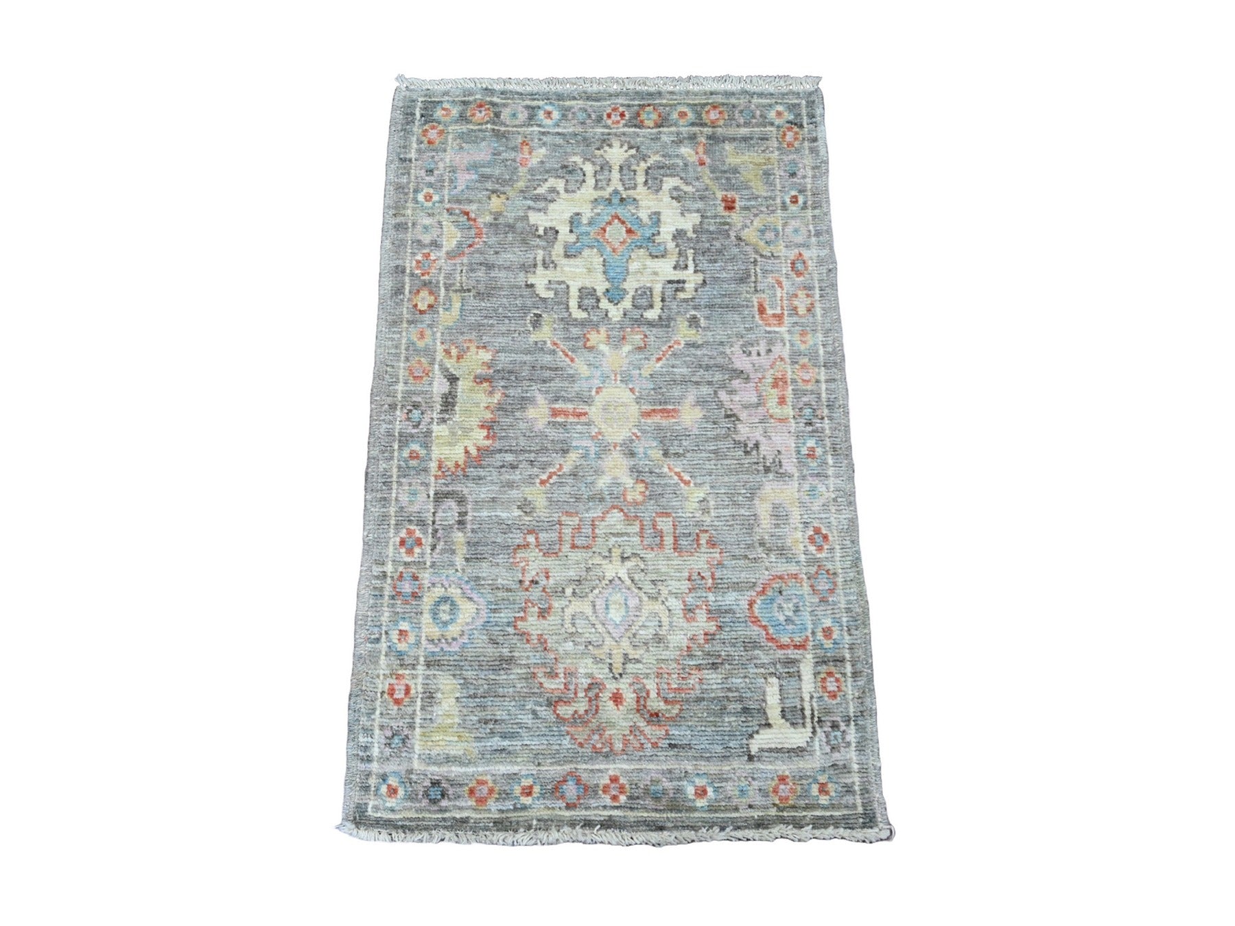 Oushak Oushak hand-knotted wool rug in Gray, 2'1" x 3'5" — SKU O020323