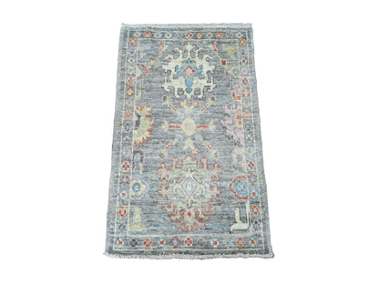 Oushak Oushak hand-knotted wool rug in Gray, 2'1" x 3'5" — SKU O020323