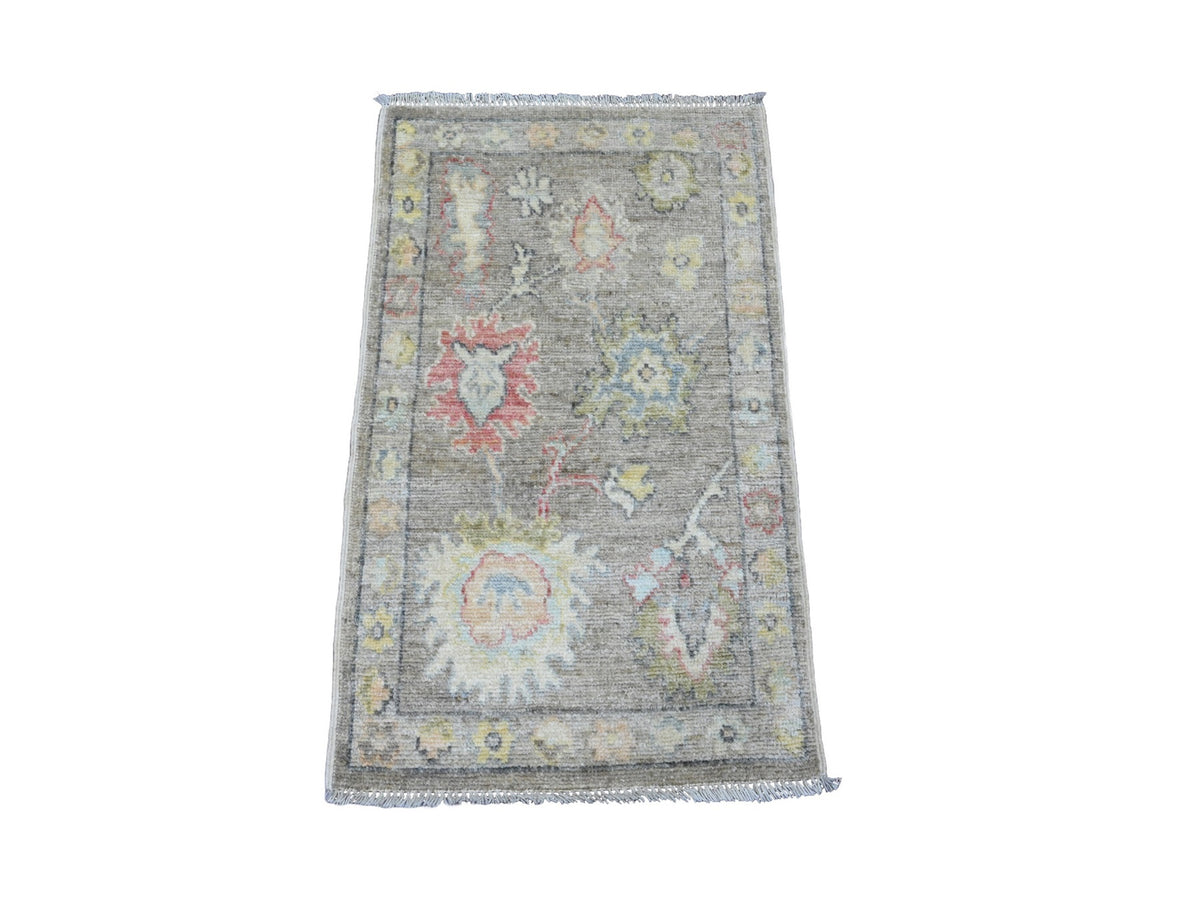 Oushak Oushak hand-knotted wool rug in Gray, 1'11" x 3'2" — SKU O020326