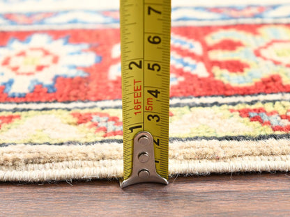 Kazak Kazak hand-knotted wool runner in Ivory & Red, 2'7" x 15'10" — SKU O02032 (view 6)